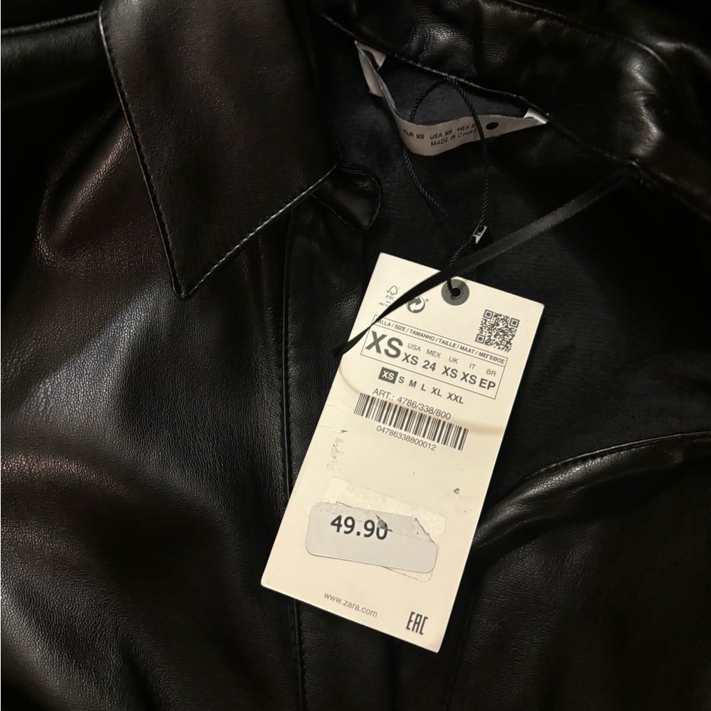Zara fake leather blouse size XS